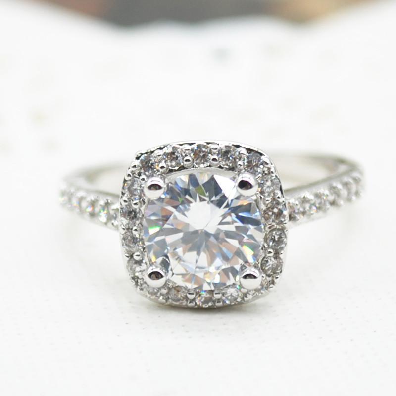 2.00 CT Cushion-Cut Queen White Elements Ring