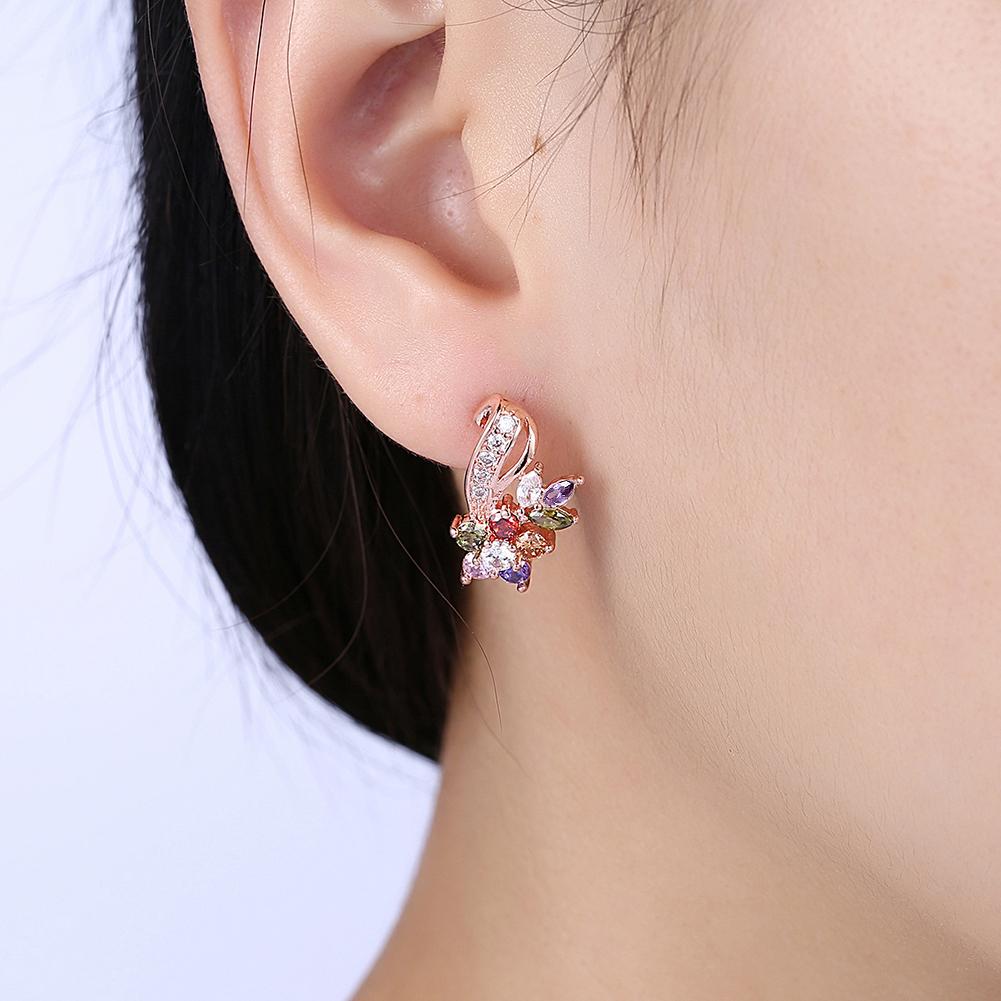 18K Rose Gold Plated Rainbow Earrings Made with Elements