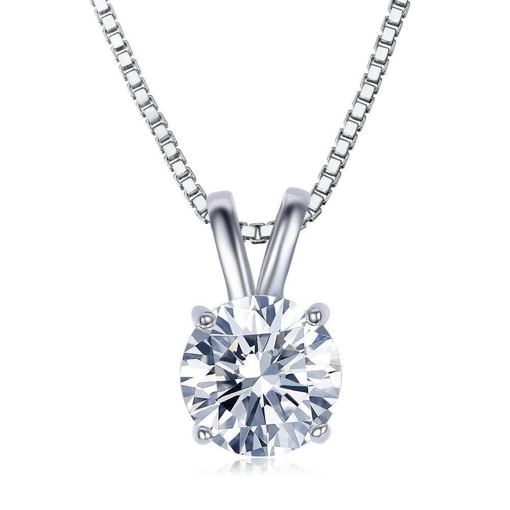 3 CTTW Round Necklace and Earrings Set Made with Crystals by ALILY