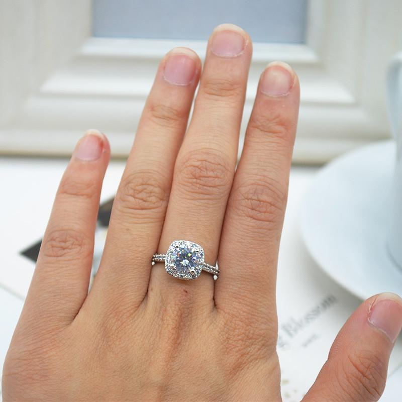 2.00 CT Cushion-Cut Queen White Elements Ring