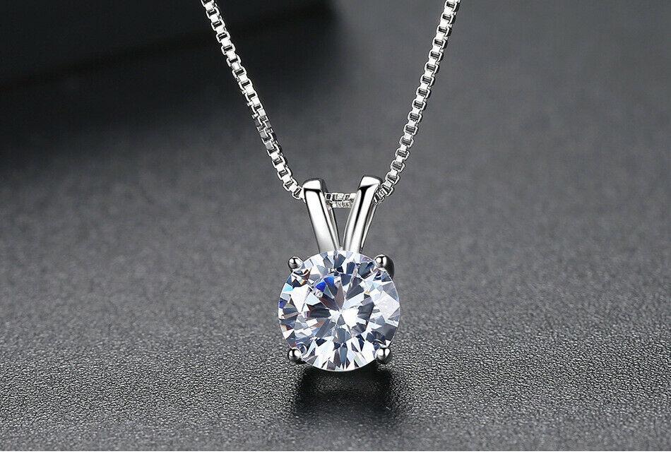 3 CTTW Round Necklace and Earrings Set Made with Crystals by ALILY