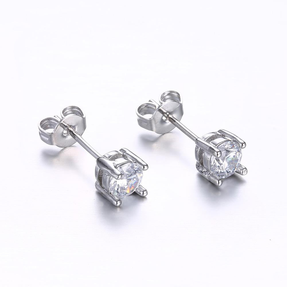 3 CTTW Round Necklace and Earrings Set Made with Crystals by ALILY