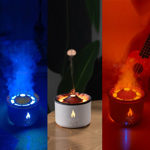 Diffuser Humidifier with Smoke Ring Night Lamp