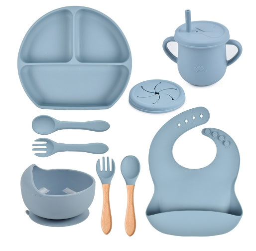 5Pcs/Set Silicone Children Tableware