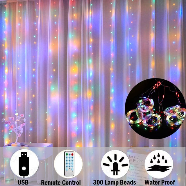 LED Garland Curtain Lights