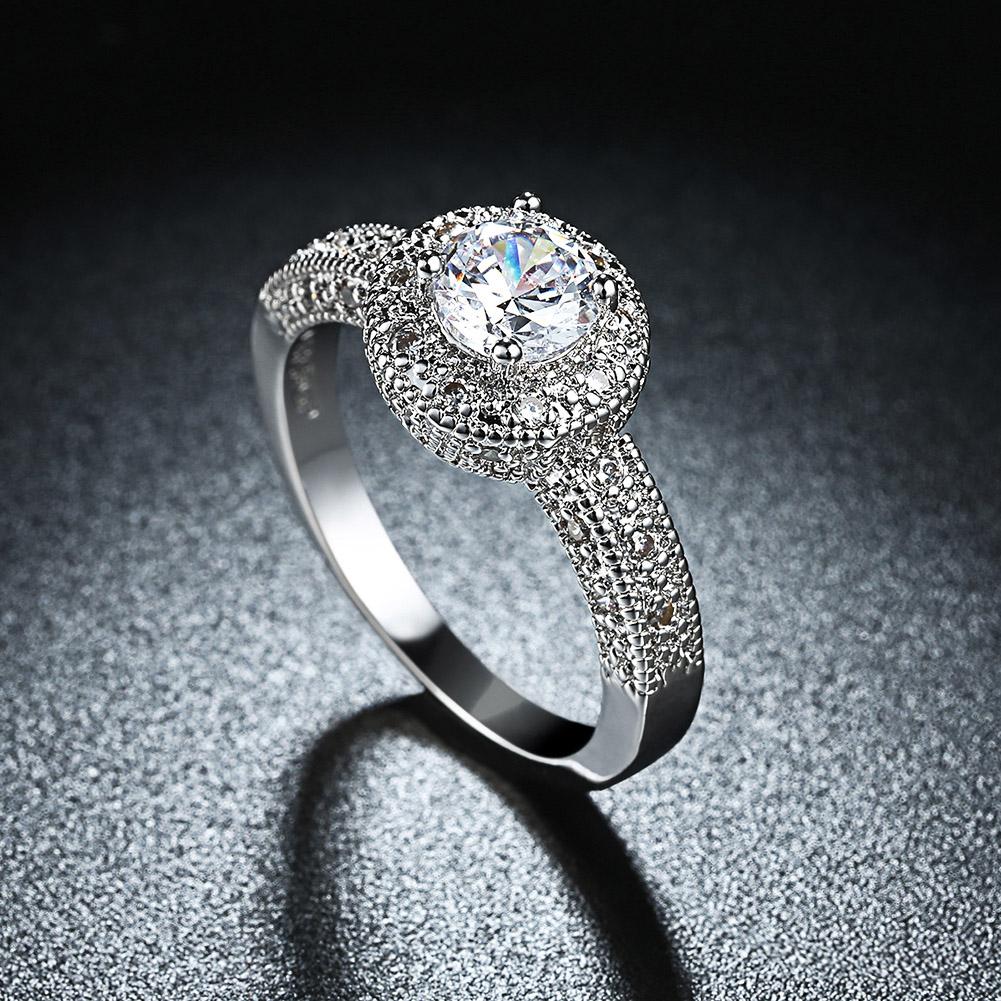 1.90 CTTW Single Crystal Multi Pav'e Engagement Ring Set in 18K White Gold