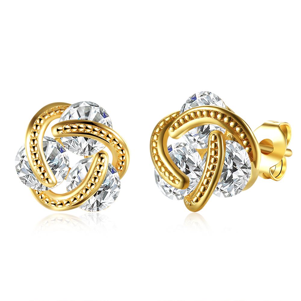 18K Gold Plated Mesh Knot Stud Earrings Made with  Elements