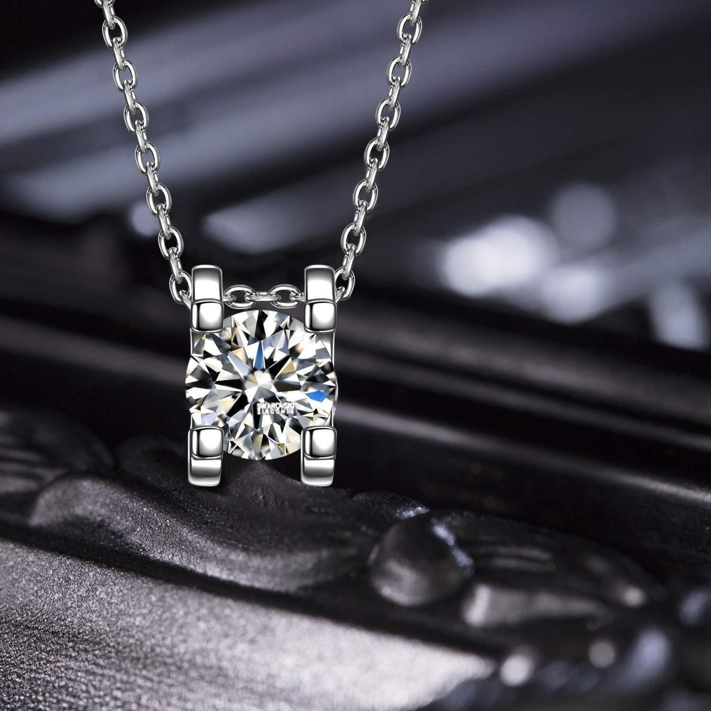 1.00 Ct Diamond Created Necklace ITALY Design