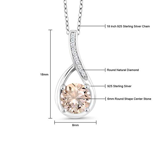 2.00 CTTW Morganite Princess Cut Infinity Necklace in 14K White Gold Plating