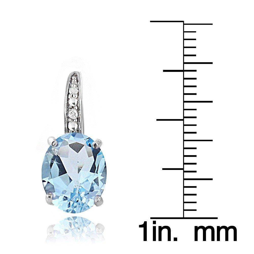 2.55 CTTW Blue Topaz Pav'e Hookback Earrings in 18K White Gold ITALY Design