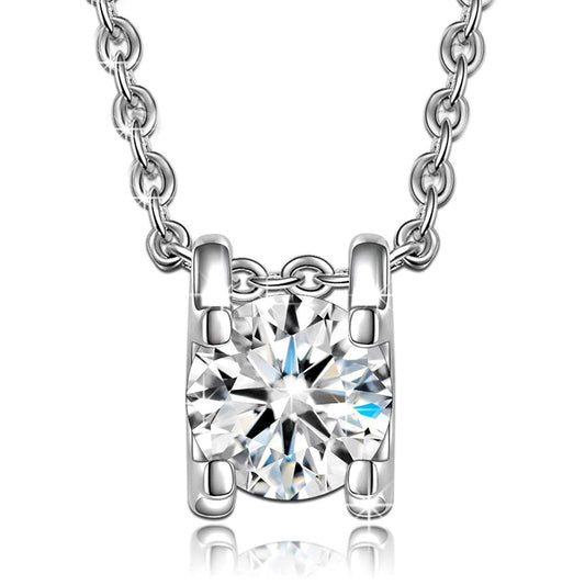 1.00 Ct Diamond Created Necklace ITALY Design