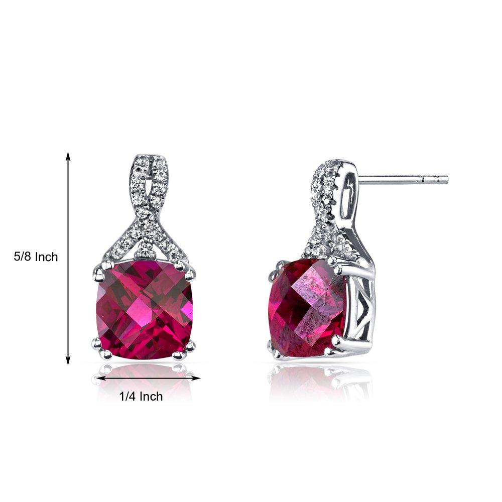 2.00 CT Pink Topaz Cushion Round Stud Earring in 18K White Gold Plated