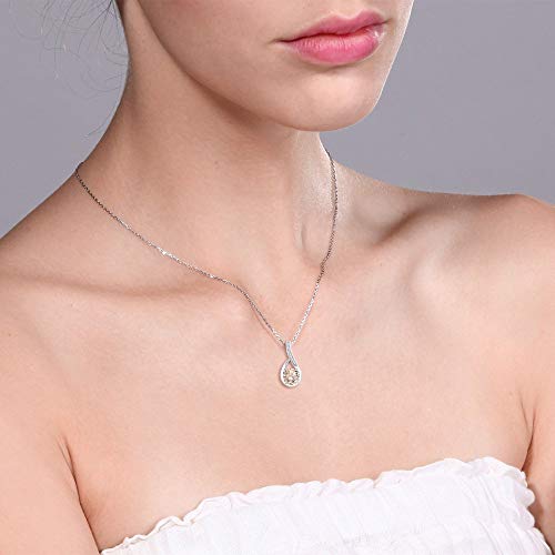 2.00 CTTW Morganite Princess Cut Infinity Necklace in 14K White Gold Plating